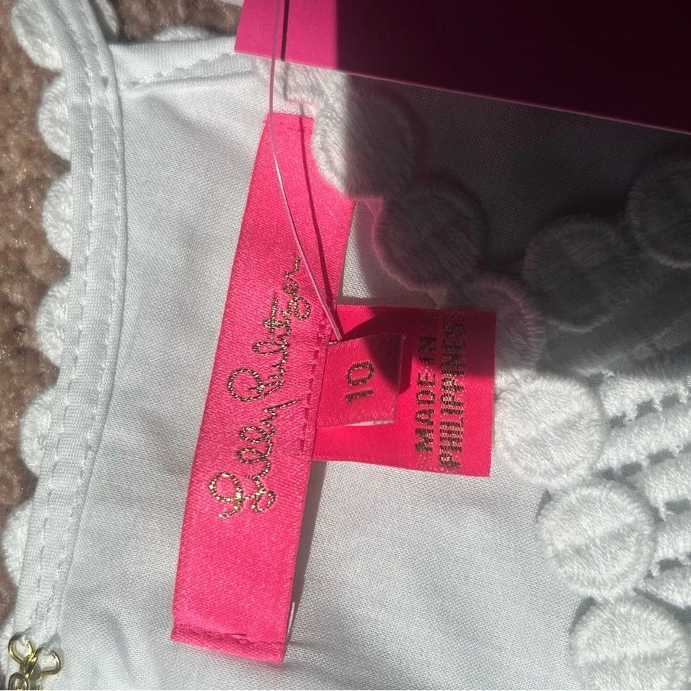 Lilly Pulitzer White NWT Britt Halter Tank Top size 10 - Picture 3 of 9